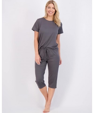 2 Pack: Womens Short-Sleeve PJ Top with Capri Pants - Pajama Lounge & Sleepwear Set (Available In Plus) Plus Size Set 6 $18.8...