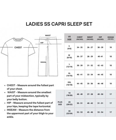 2 Pack: Womens Short-Sleeve PJ Top with Capri Pants - Pajama Lounge & Sleepwear Set (Available In Plus) Plus Size Set 6 $18.8...