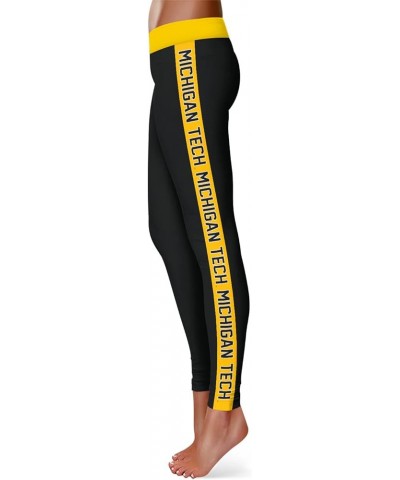 Soft, Classic Four Way Stretchy Fabric Women's High Waist Leggings with Stripes Design and University Logos in 88% Polyester ...