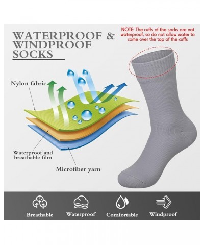 2 Pairs Waterproof Socks Unisex Waterproof Breathable Socks Outdoor Skiing Hiking Wading Fishing Socks for Men Women Light Gr...