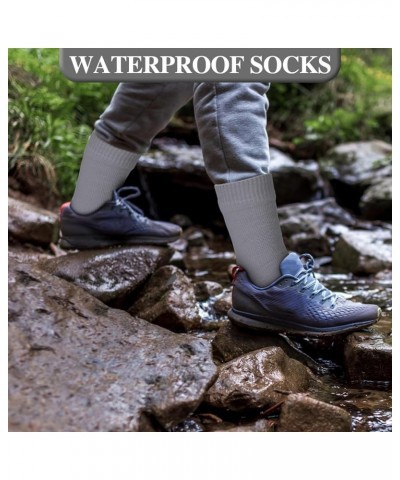 2 Pairs Waterproof Socks Unisex Waterproof Breathable Socks Outdoor Skiing Hiking Wading Fishing Socks for Men Women Light Gr...