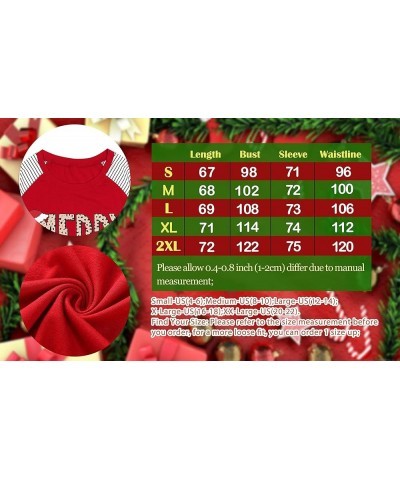 Merry Christmas Shirts Women Christmas Long Sleeve Blouse Leopard Print T Shirt Xmas Striped Fall Tee Tops Red $18.59 T-Shirts