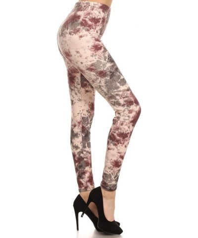 High Waisted Tie Dye & Fabric Print Leggings for Women - Reg, Plus, 1X3X, 3X5X Full Length Made in Mars $10.07 Leggings