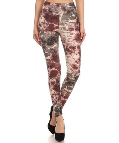 High Waisted Tie Dye & Fabric Print Leggings for Women - Reg, Plus, 1X3X, 3X5X Full Length Made in Mars $10.07 Leggings