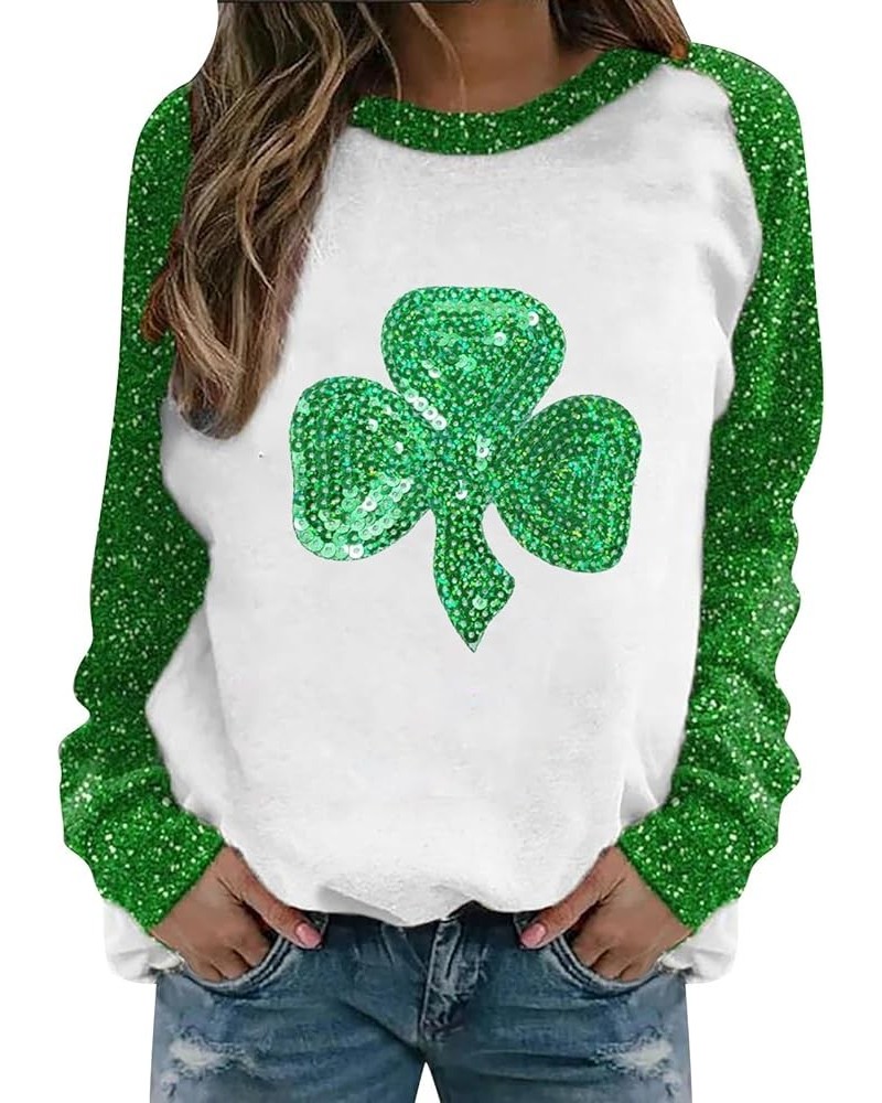 Women's St Patrick's Day T Shirts Shamrock Clover Print Long Sleeve Shirts Fashion Holiday for Women Green 4 $9.51 Underwear