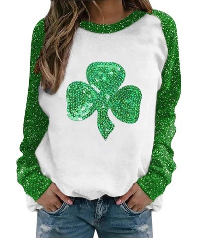 Women's St Patrick's Day T Shirts Shamrock Clover Print Long Sleeve Shirts Fashion Holiday for Women Green 4 $9.51 Underwear