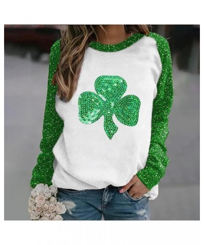 Women's St Patrick's Day T Shirts Shamrock Clover Print Long Sleeve Shirts Fashion Holiday for Women Green 4 $9.51 Underwear