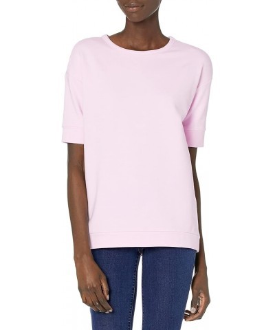 Women's Terry Cotton and Modal Slouchy Short-Sleeve Sweatshirt Dusty Pink $16.75 Hoodies & Sweatshirts