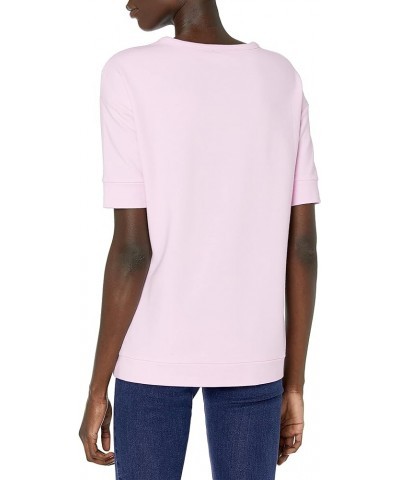 Women's Terry Cotton and Modal Slouchy Short-Sleeve Sweatshirt Dusty Pink $16.75 Hoodies & Sweatshirts