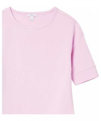 Women's Terry Cotton and Modal Slouchy Short-Sleeve Sweatshirt Dusty Pink $16.75 Hoodies & Sweatshirts