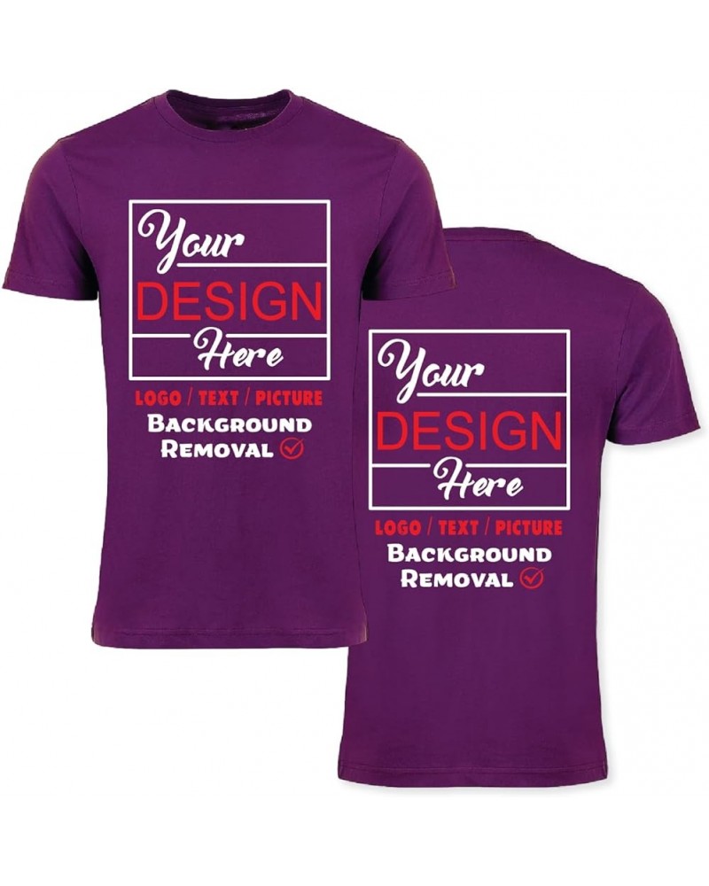 Personalized Image Text Logo | Design your Own Customized Shirts | Digital Printing | Custom T-Shirt Purple $7.64 Hats & Caps