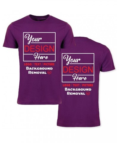 Personalized Image Text Logo | Design your Own Customized Shirts | Digital Printing | Custom T-Shirt Purple $7.64 Hats & Caps