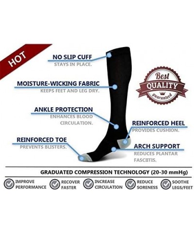 Travel Compression Socks for Women & Men, 20-30 mmHg, Graduated Compression for Flight Travel Black-pink $10.53 Activewear