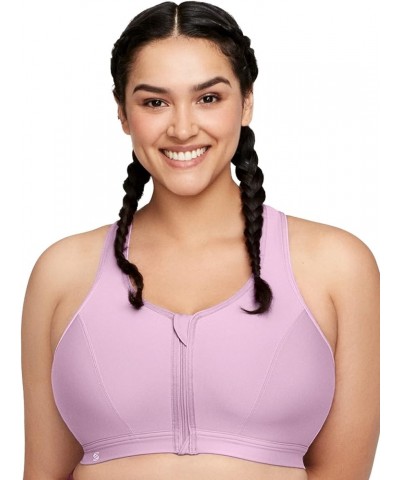 Women's Plus Size Zip Up Front-Close Sports Bra Wirefree 9266 Lavender $30.63 Lingerie