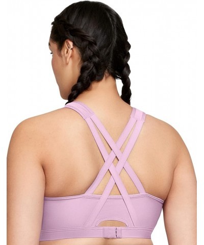 Women's Plus Size Zip Up Front-Close Sports Bra Wirefree 9266 Lavender $30.63 Lingerie