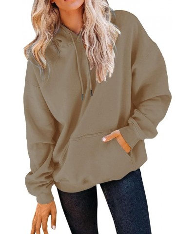 Womens Oversized Sweatshirt Gradient Color Hoodies Long Sleeve Sweaters Pullover Fall Clothes with Pocket A1-khaki $4.20 Hood...