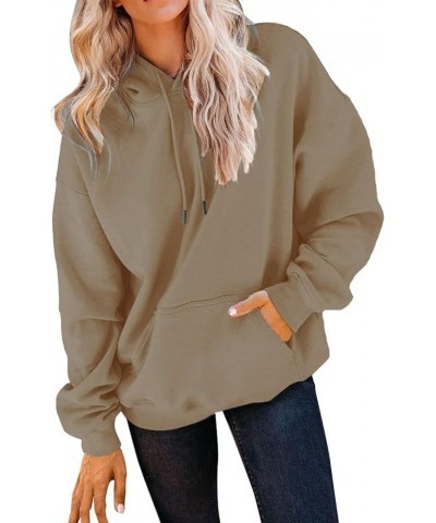 Womens Oversized Sweatshirt Gradient Color Hoodies Long Sleeve Sweaters Pullover Fall Clothes with Pocket A1-khaki $4.20 Hood...