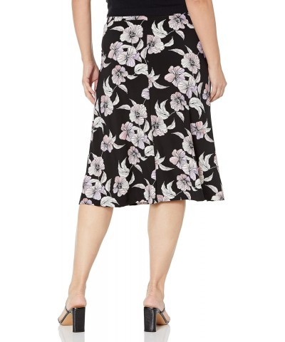 Women's Plus Size MIDI Skirt, Black Multi $13.06 Skirts