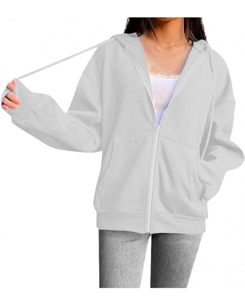 Oversized Sweatshirt for Women Sweatshirts Loose Fit Oversized Sweatshirt With Pocket Hooded Long Sleeve Jackets Fall White $...