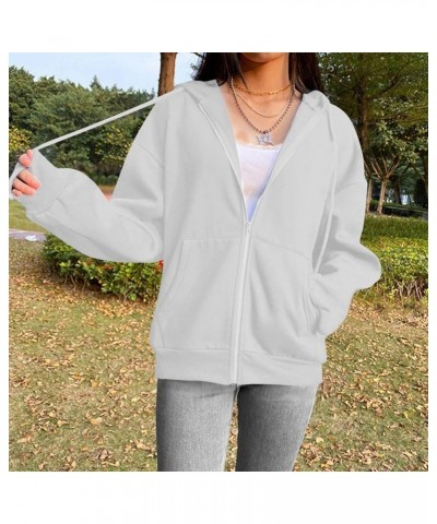 Oversized Sweatshirt for Women Sweatshirts Loose Fit Oversized Sweatshirt With Pocket Hooded Long Sleeve Jackets Fall White $...