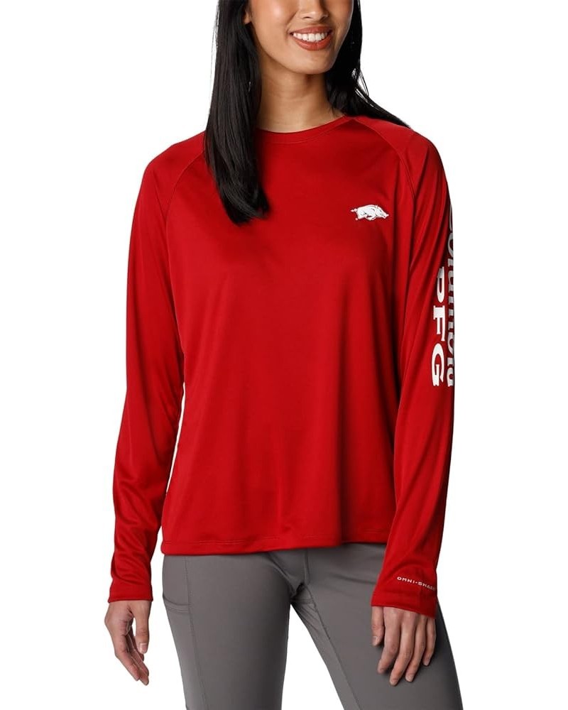 Women's Collegiate Tidal Tee Ls Shirt Arkansas Razorbacks X-Large Ark - Red Velvet, White $11.82 T-Shirts