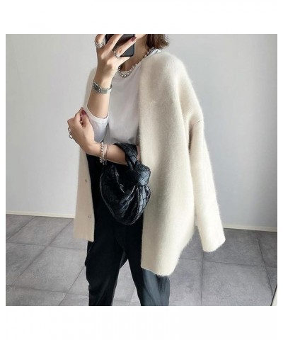 Women's Coat Loose Button Jacket Coat Brown Knit $18.68 Coats