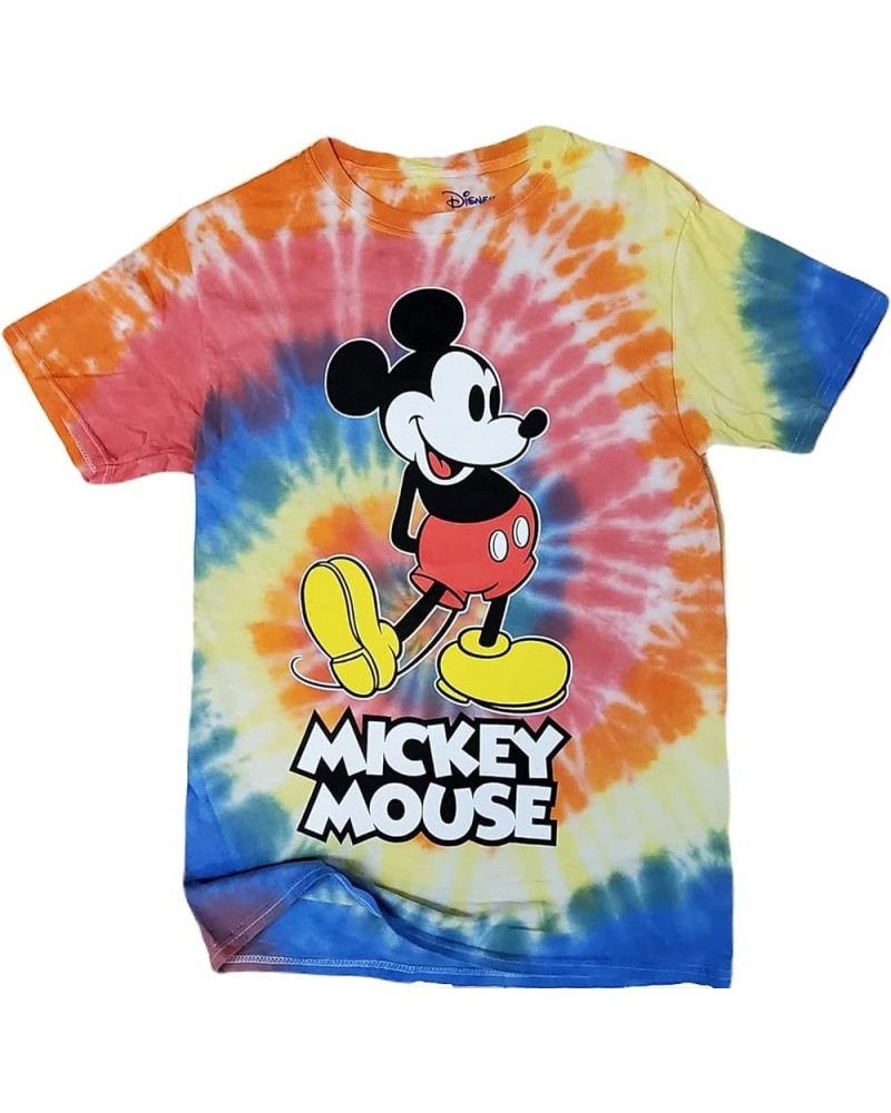 Multi Colored Spiral Tie Dye Mickey Mouse Classic Pose T-Shirt for Adults, Retro Disney Adult Vacation Shirts Multi $10.28 T-...