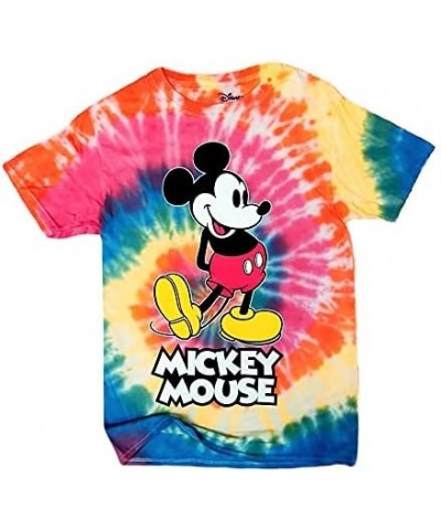 Multi Colored Spiral Tie Dye Mickey Mouse Classic Pose T-Shirt for Adults, Retro Disney Adult Vacation Shirts Multi $10.28 T-...