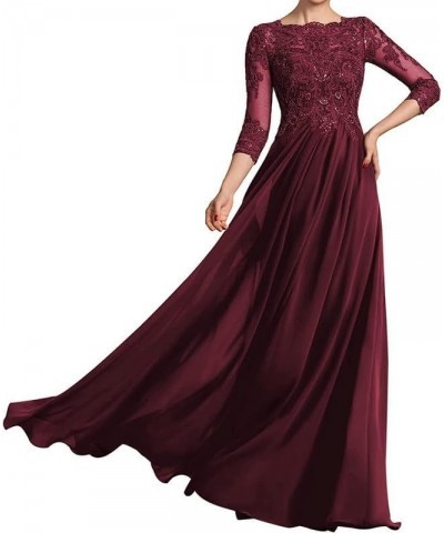 Wedding Guest Dresses for Women Lace Applique Mother of The Bride Dresses 3/4 Sleeves Mother of The Groom Dresses Long Navy $...