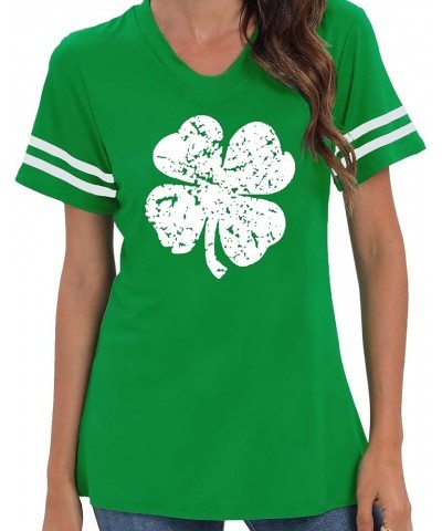 2024 St Patricks Day Shirts Funny Lucky Shamrock Tee Womens Green Theme Crew Neck Tee Summer Short Sleeve Tee Tops Greenstrip...