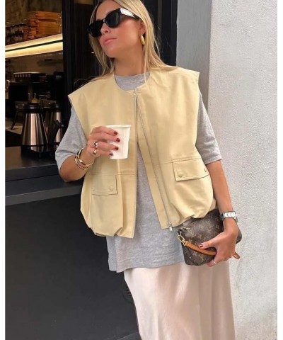 Fall Sleeveless Jacket Vest Women O-Neck Loose Vests Female Casual Ladies Basic Waistcoat Tops Streetwear Fashion (Color : St...