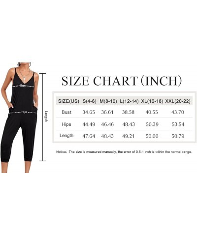 Women Spaghetti Strap Jumpsuits Summer Casual Sleeveless V Neck Thin Shoulder Strap Adjustable Jumpsuit with Pockets Y017 Pt2...