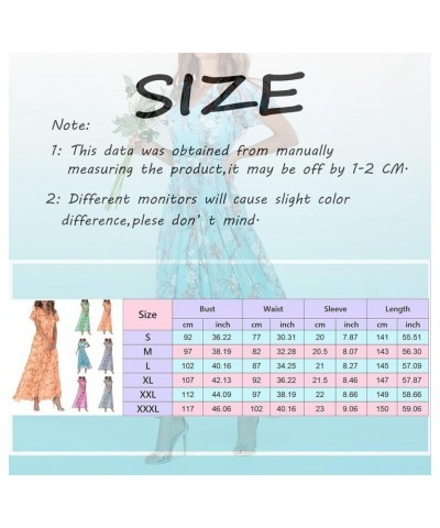 Women Casual Summer Short Ruffles Tiered Sleeve Smocked Midi Dresses Bohemian Floral V Neck Wedding Guest Dresses B020-green ...