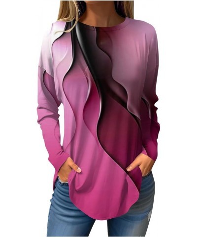 Blouses for Women Casual Fall Long Sleeve Crewneck Graphic Tops Casual Fashion Tunics Cute Kawaii T Shirts 3-hot Pink $10.16 ...