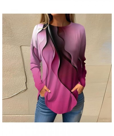 Blouses for Women Casual Fall Long Sleeve Crewneck Graphic Tops Casual Fashion Tunics Cute Kawaii T Shirts 3-hot Pink $10.16 ...