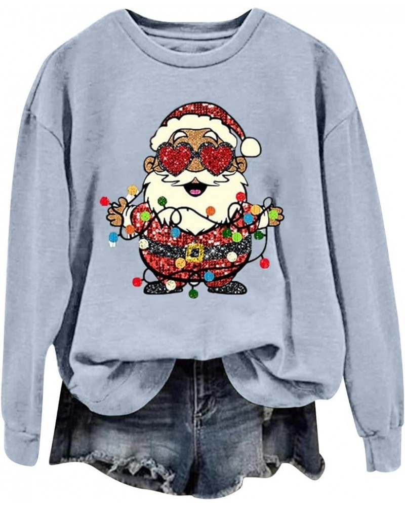 Ugly Christmas Sweater for Women Funny Christmas Tree Snowman Sweatshirt Long Sleeve Pullovers Xmas Holiday Tops A4-grey $10....