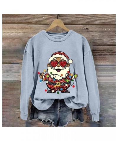 Ugly Christmas Sweater for Women Funny Christmas Tree Snowman Sweatshirt Long Sleeve Pullovers Xmas Holiday Tops A4-grey $10....