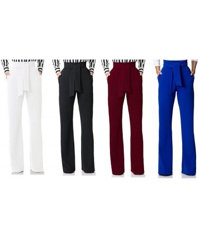 Women's Stretchy High Waisted Wide Leg Pants Business Work Leggings for Office Black $15.84 Pants