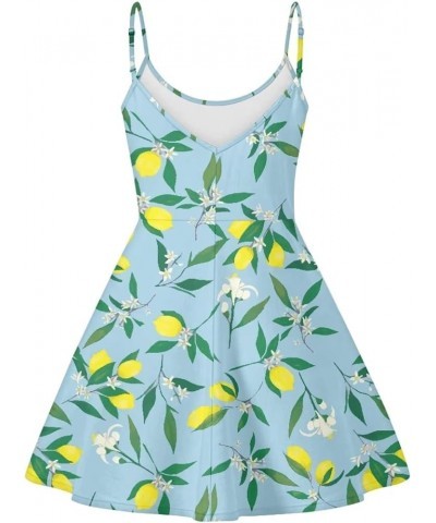 Women Girls Sleeveless Swing Dress Casual Beach Sundresss Lemon Print $12.41 Dresses