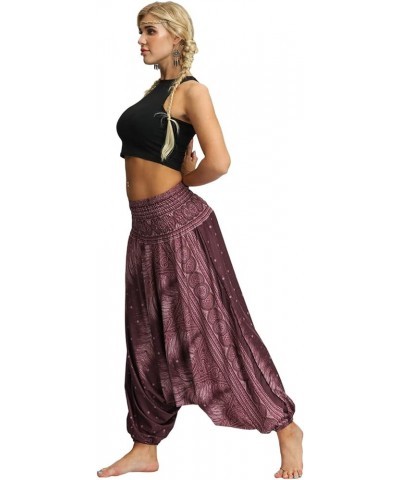 Women's Casual Boho Printed Loose Baggy Gypsy Hippie Yoga Harem Pants Boho Feather $13.43 Pants