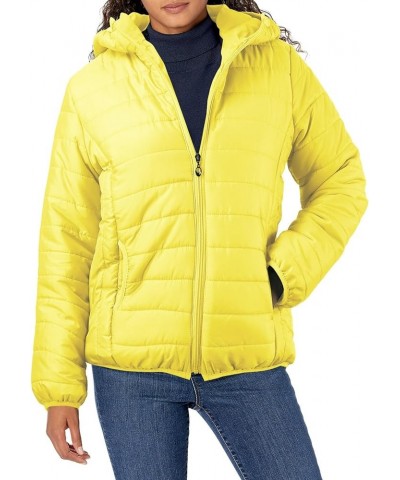 Hooded Down Jacket Women Warm Lightweight Jacket with Hood Windproof Winter Coat Duck Down Coat Outerwear Yellow $7.09 Jackets