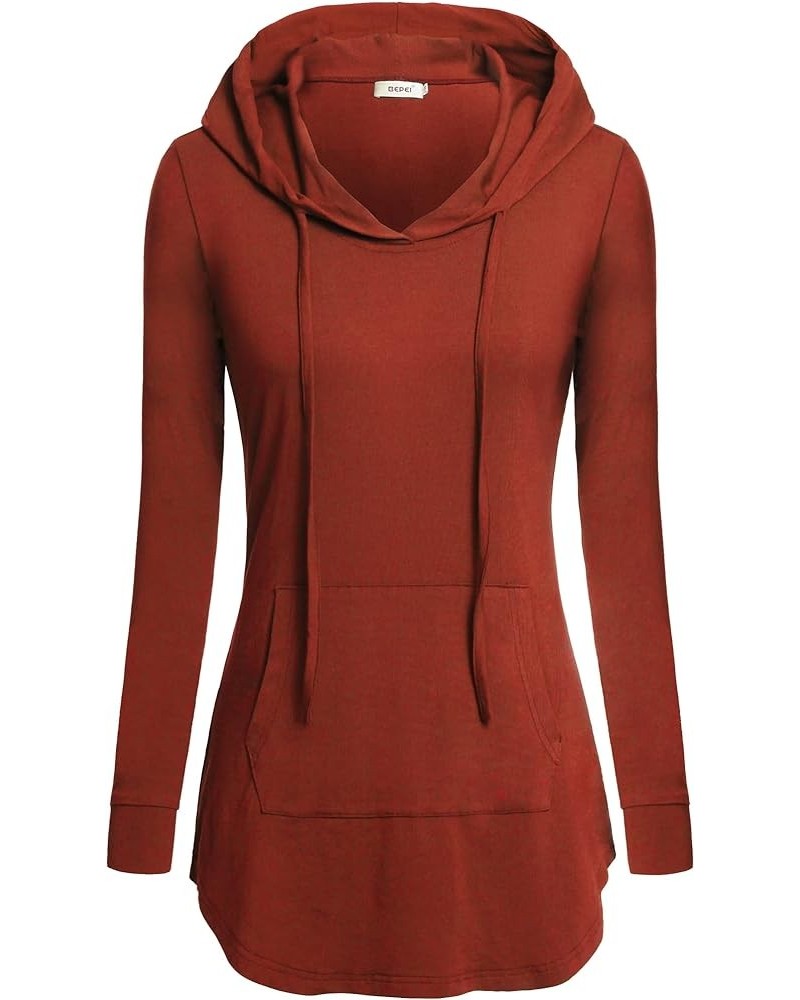 Women Tunic Hoodies Long Sleeves Pocket Crewneck Dressy Shirts 139 Orange $17.69 Hoodies & Sweatshirts