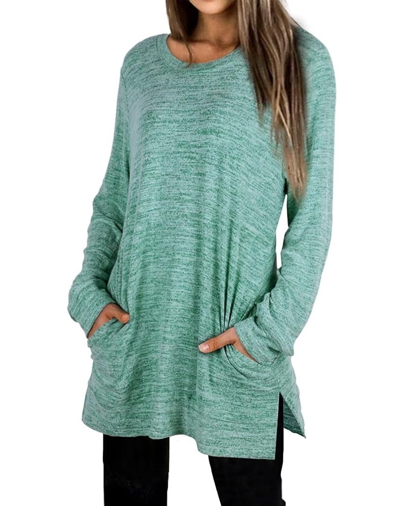 Womens Casual Sweatshirts Long Sleeve Shirts Oversized With Pocket Tunic Tops S-3XL 107-lakegreen $10.07 Tops