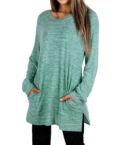 Womens Casual Sweatshirts Long Sleeve Shirts Oversized With Pocket Tunic Tops S-3XL 107-lakegreen $10.07 Tops