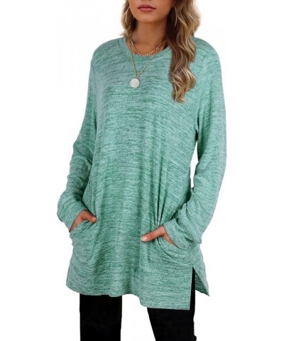 Womens Casual Sweatshirts Long Sleeve Shirts Oversized With Pocket Tunic Tops S-3XL 107-lakegreen $10.07 Tops