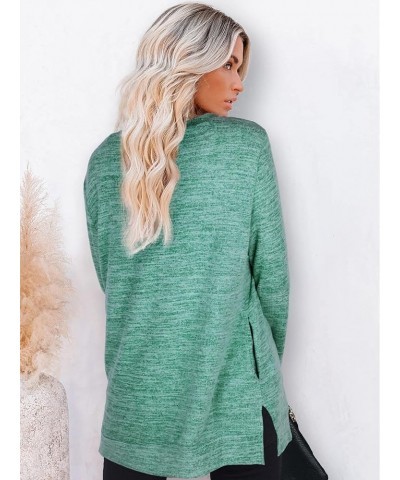 Womens Casual Sweatshirts Long Sleeve Shirts Oversized With Pocket Tunic Tops S-3XL 107-lakegreen $10.07 Tops