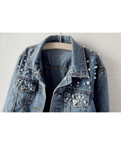 2023 Jean Jackets for Women Oversized Fashion Button Down Denim Jacket Fall Shacket Western Jacket with Pockets Blue $10.83 J...