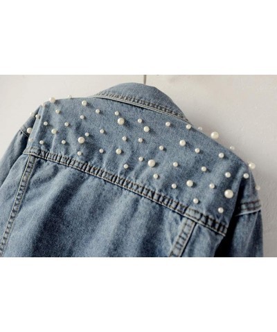 2023 Jean Jackets for Women Oversized Fashion Button Down Denim Jacket Fall Shacket Western Jacket with Pockets Blue $10.83 J...