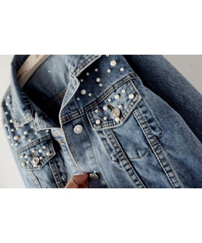 2023 Jean Jackets for Women Oversized Fashion Button Down Denim Jacket Fall Shacket Western Jacket with Pockets Blue $10.83 J...