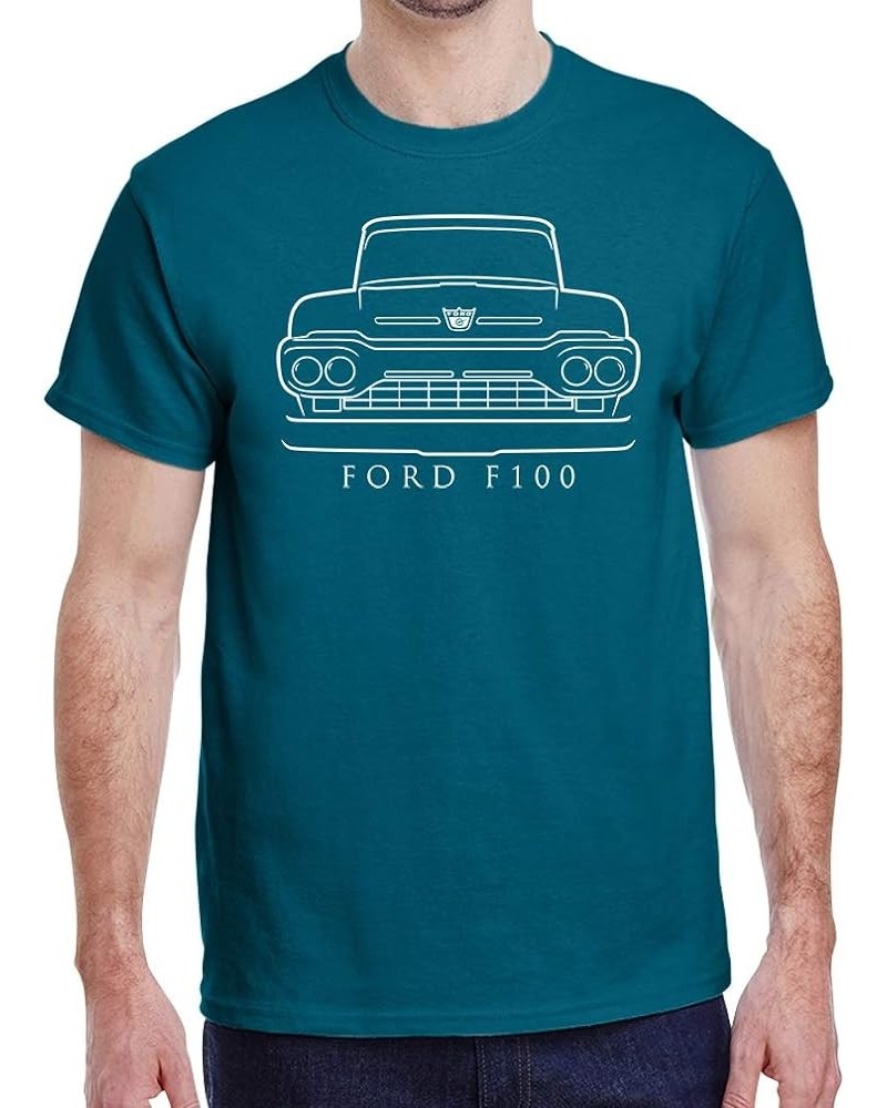 1960 Ford F100 Pickup Truck Classic Front End Design Print Tshirt Teal Blue $13.48 T-Shirts